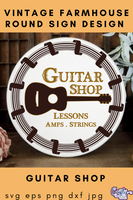 Guitar Shop Round Svg