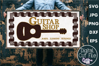 Guitar Shop Sign Svg File