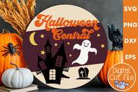 Halloween Central Round Sign