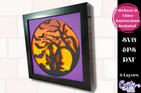 Halloween Silhouette 3D Shadow Box File