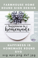 Happiness Is Homemade Round Svg