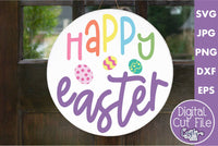 Happy Easter Round Sign Svg