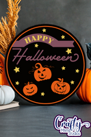 Round Retro Halloween Svg, Happy Halloween