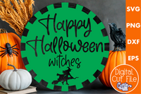 Happy Halloween Witches Round Svg