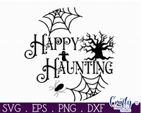 Happy Haunting Round Svg