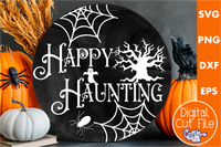 Happy Haunting Round Svg