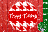 Happy Holidays Cute Christmas Round SVG