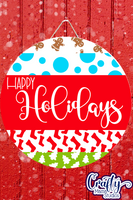 Happy Holidays Mix And Match Round SVG