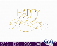 Happy Holidays Round Svg