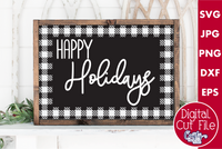 Happy Holidays Buffalo Plaid