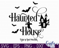 Haunted House Round Sign Svg