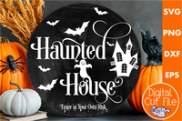 Haunted House Round Sign Svg