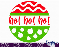 Ho Ho Ho Cute Christmas Round SVG