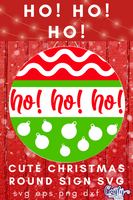 Ho Ho Ho Cute Christmas Round SVG