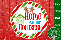 Home For The Holidays Christmas Round SVG