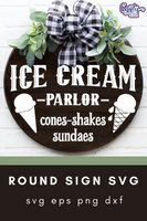 Ice Cream Parlor Round Svg