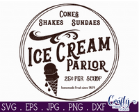 Ice Cream Parlor Round Svg