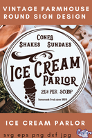 Ice Cream Parlor Round Svg