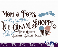 Ice Cream Shoppe Vintage Svg File