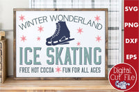 Ice Skating Vintage Christmas Sign