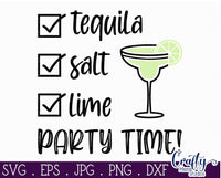 Tequila Salt Lime Party Time Svg