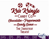 Kris Kringle Candy, Round Christmas Svg