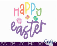 Happy Easter Round Sign Svg