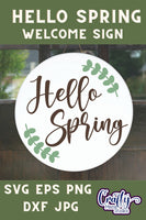 Hello Spring Svg, Spring Round Sign