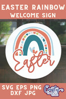 Easter Rainbow Round Sign Svg