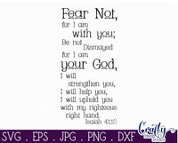 Fear Not Svg, Isaiah 41:10