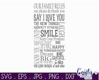 Family Rules Svg, Farmhouse Sign