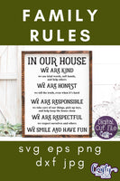 Family Rules Farmhouse Style Svg