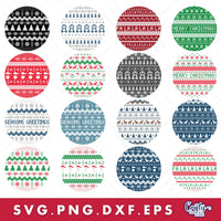 Ugly Christmas Sweater Round Svg Bundle