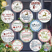 Santa Christmas Round Sign Bundle