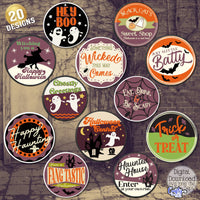 Retro Round Halloween Sign Bundle #1