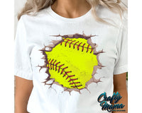 Softball Cracked Wall Png