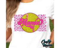 Softball Mama Leopard Print Png