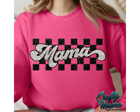 Retro Checkered Mama PNG