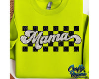 Retro Checkered Mama PNG