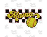 Softball Mama Silver and Black Faux Glitter PNG