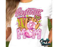 Softball Mom Coquette Bow Png