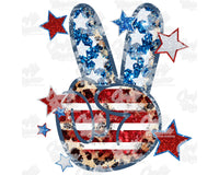 Groovy 4th Of July Peace Hand Png