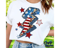 4th Of July Leopard Print Lightning Bolt Png