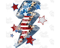 4th Of July Leopard Print Lightning Bolt Png