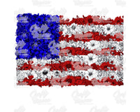 Floral American Flag PNG