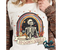 Spooky Vibes Retro Skeleton Png