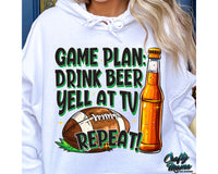 Game Plan Drink Beer Yell At TV Repeat Png