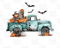 Vintage Halloween Truck PNG