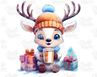 Coffee Cute Reindeer Png