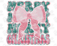 Merry Christmas Coquette Bow Png